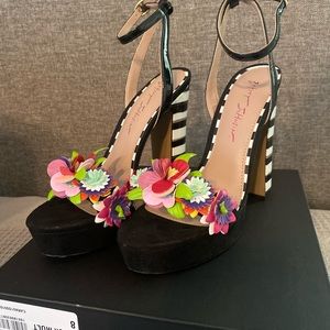 betsey johnson statement shoe | floral & stripe